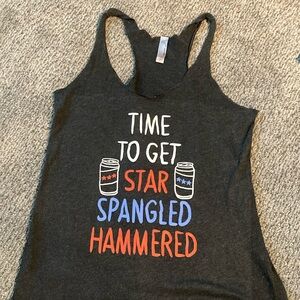 Time to Get Star Spangled Hammered cotton tank size M — 4th of July shirt